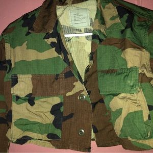 Cropped army camouflage jacket from Urban Outfitters